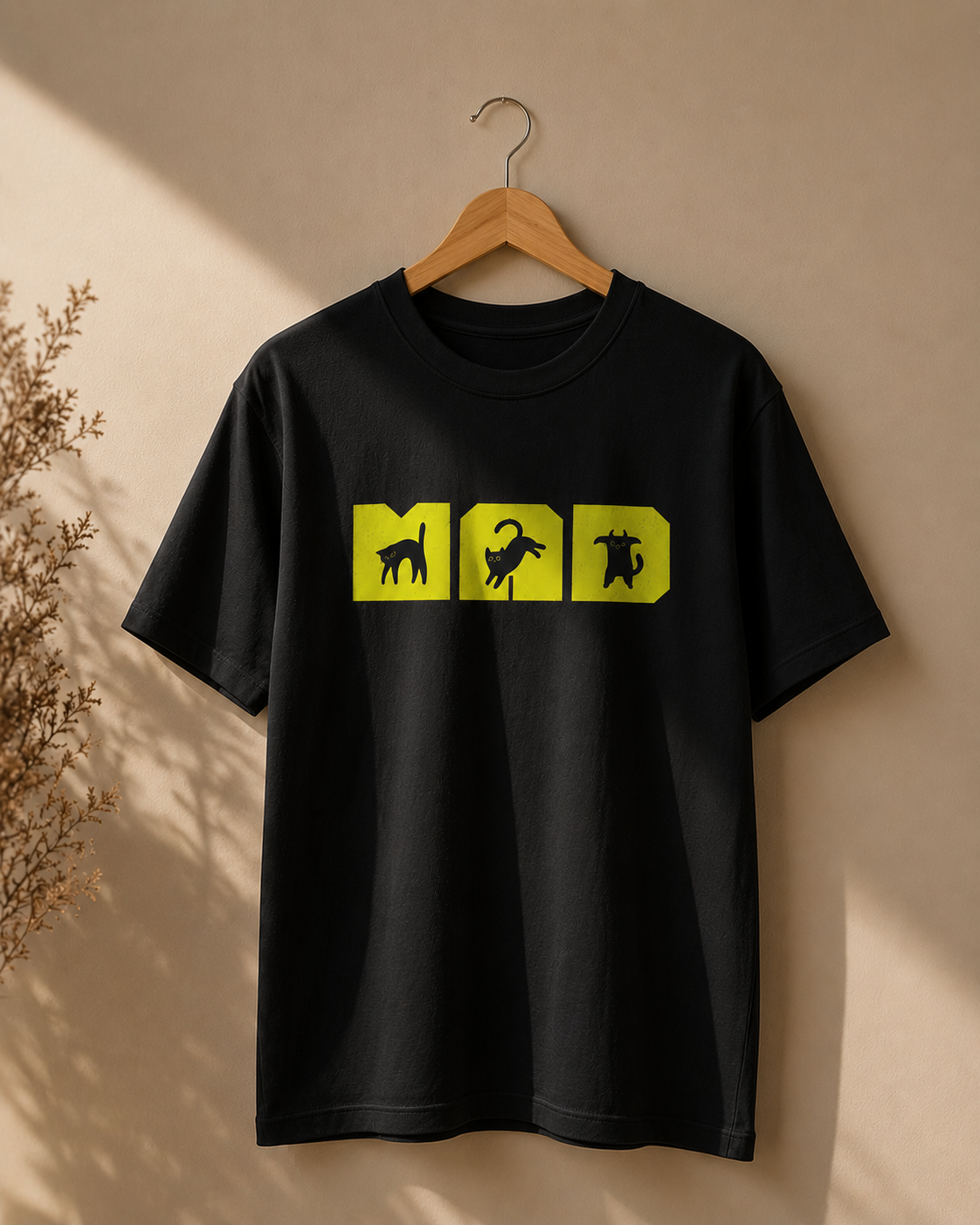 MAD Oversized Cat Print Tee